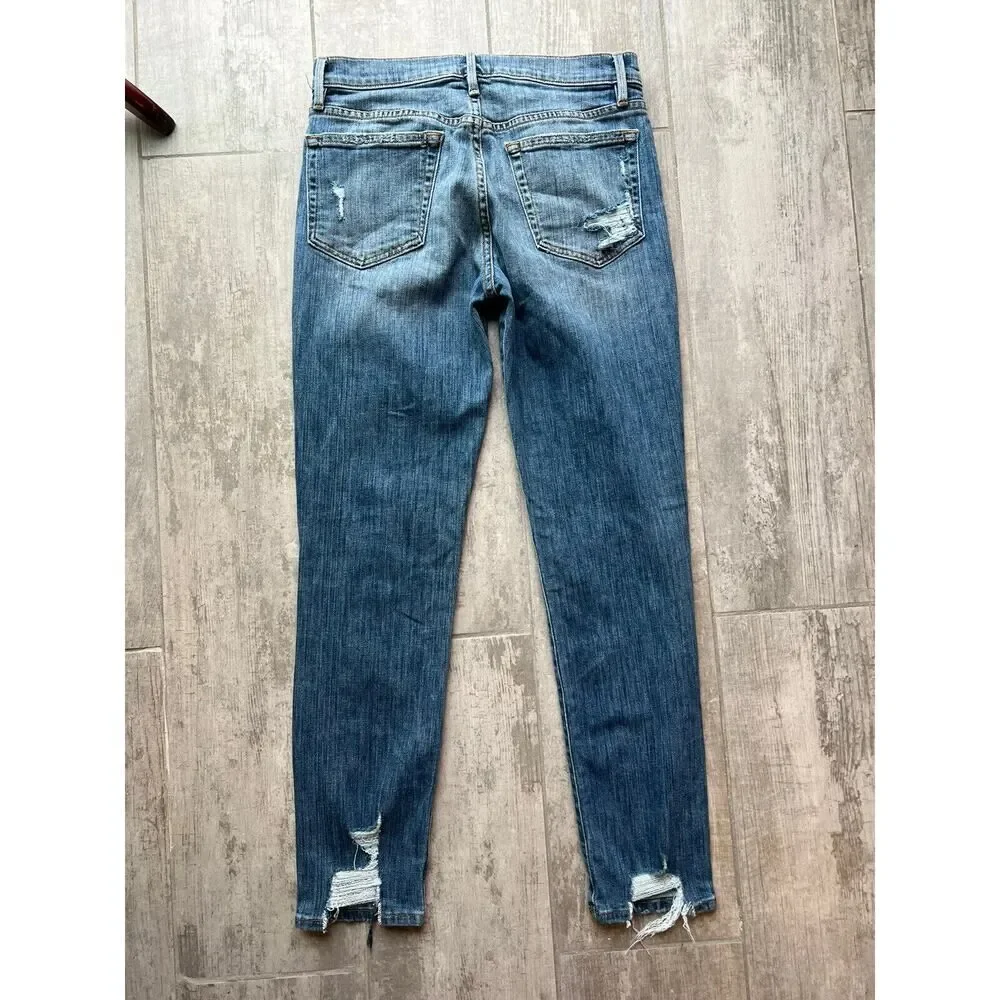$240 FRAME LE BOY Distressed Boyfriend Jeans in Beckham Designer Mid Rise 27 - Picture 10 of 11